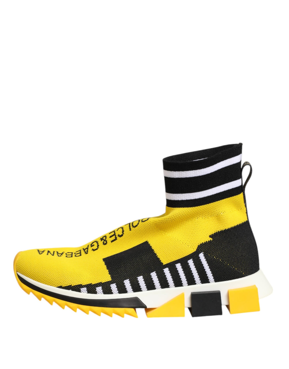 Dolce & Gabbana Yellow Black Sorrento Sock Sneakers Shoes