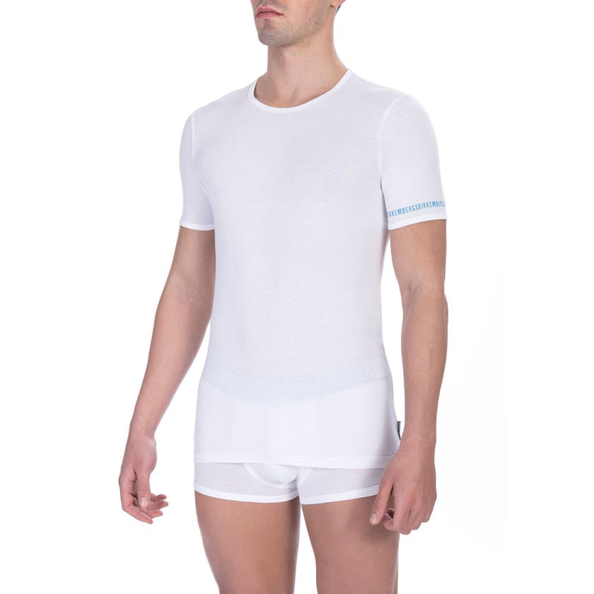 Bikkembergs Weißes Herren-T-Shirt aus Baumwolle
