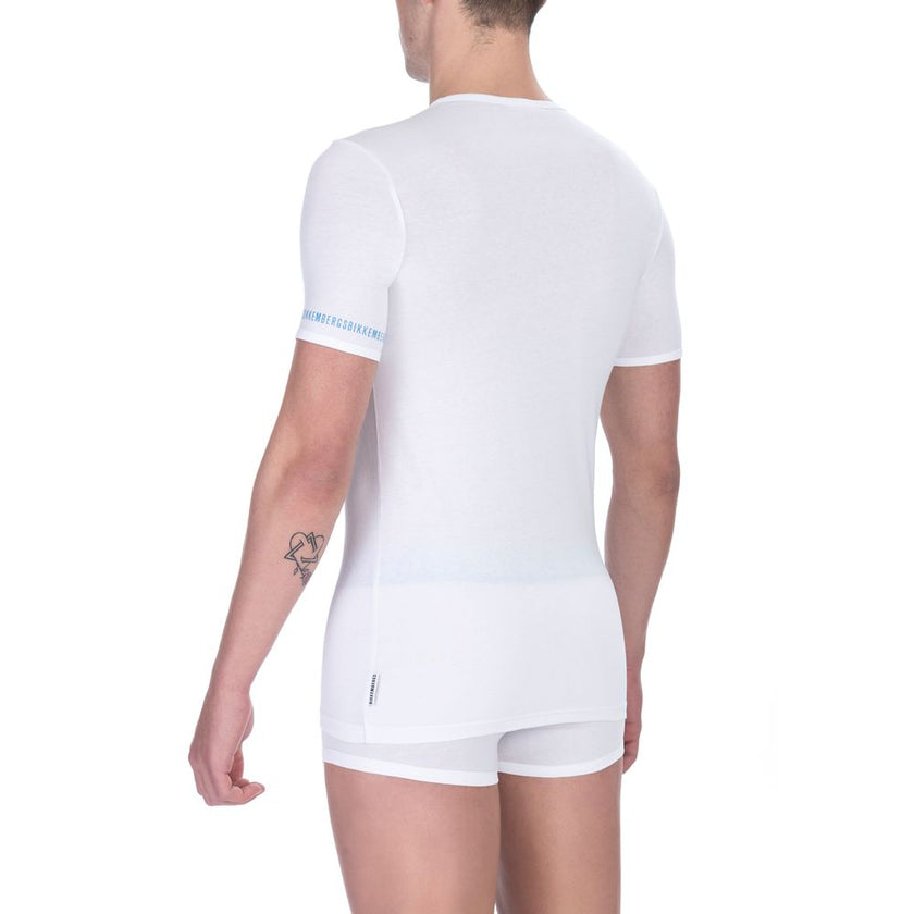 Bikkembergs Weißes Herren-T-Shirt aus Baumwolle