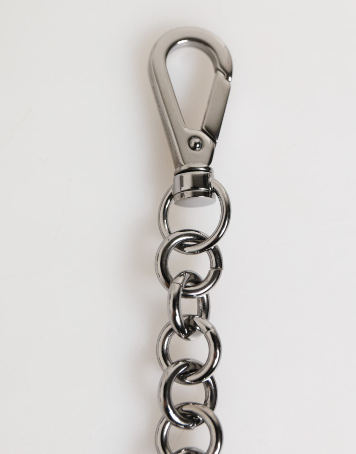 Dolce & Gabbana Black White DG Rubber Logo Silver Men's Keychain Keyring