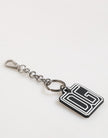 Dolce & Gabbana Schwarz Weiß DG Gummi Logo Silber Männer Schlüsselanhänger Schlüsselanhänger