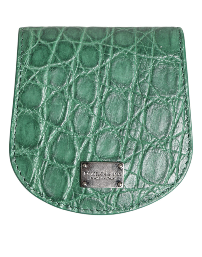 Dolce & Gabbana Grüne exotische Haut Münze Kondom Fall Halter Tasche Brieftasche