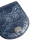 Dolce & Gabbana Blaue exotische Haut Münze Kondom Fall Halter Tasche Brieftasche