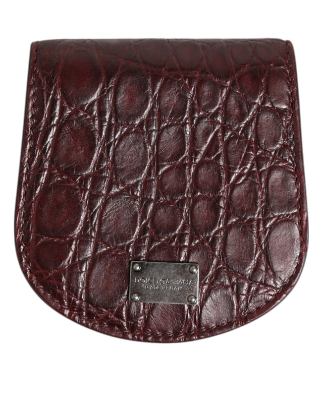 Dolce & Gabbana Burgund exotisches Leder Münz-Kondom-Etui Halter-Tasche Portemonnaie