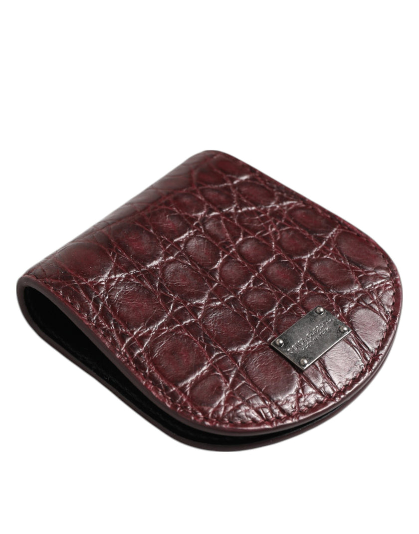 Dolce & Gabbana Burgunder Exotische Haut Münze Kondom Fall Halter Tasche Brieftasche