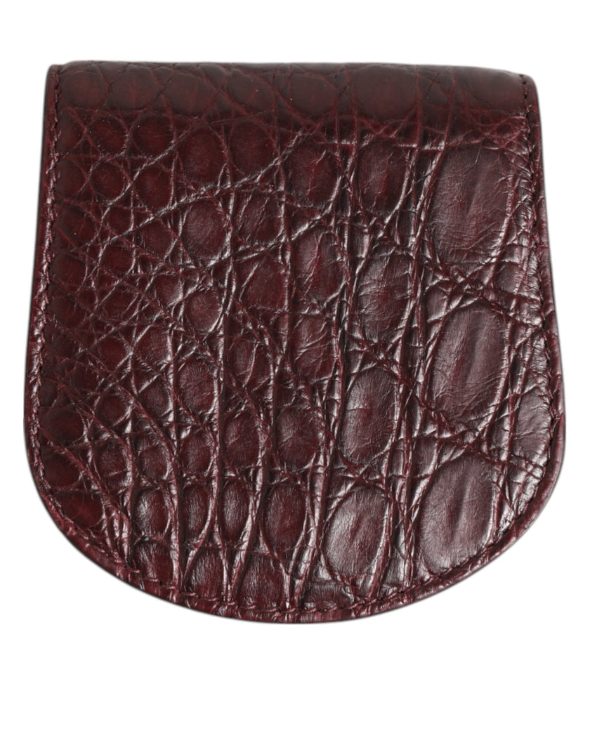 Dolce & Gabbana Burgunder Exotische Haut Münze Kondom Fall Halter Tasche Brieftasche
