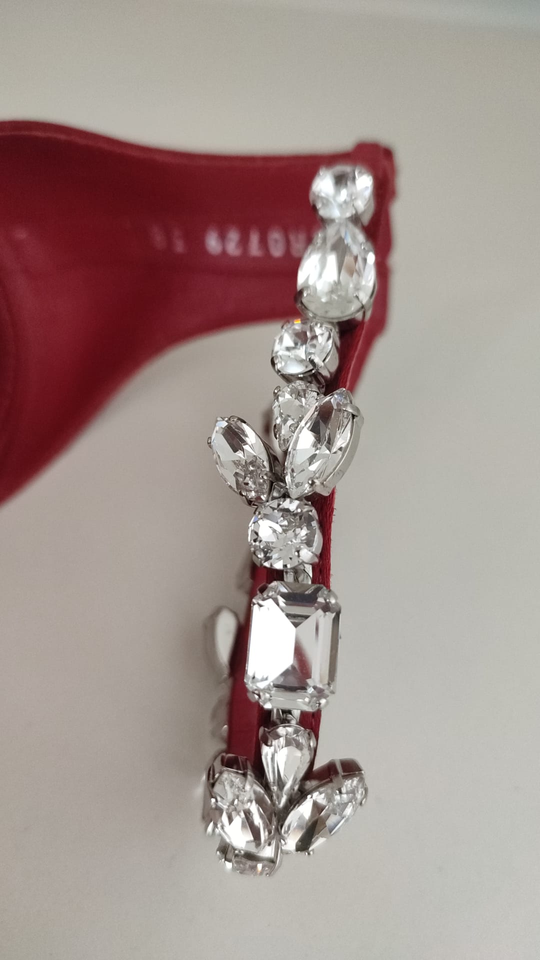 Dolce & Gabbana Red Satin Crystal Keira Sandals Heels Shoes