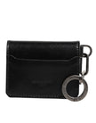 Dolce & Gabbana Brieftasche Schwarzes Leder mit Logo-Prägung Schlüsselanhänger Kartenhalter Brieftasche
