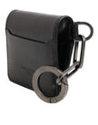 Dolce & Gabbana Brieftasche Schwarzes Leder mit Logo-Prägung Schlüsselanhänger Kartenhalter Brieftasche