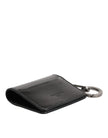 Dolce & Gabbana Brieftasche Schwarzes Leder mit Logo-Prägung Schlüsselanhänger Kartenhalter Brieftasche