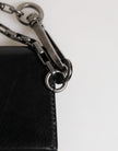 Dolce & Gabbana Schwarzes Cavallo Leder Portemonnaie Kette Snap Bifold Card Holder