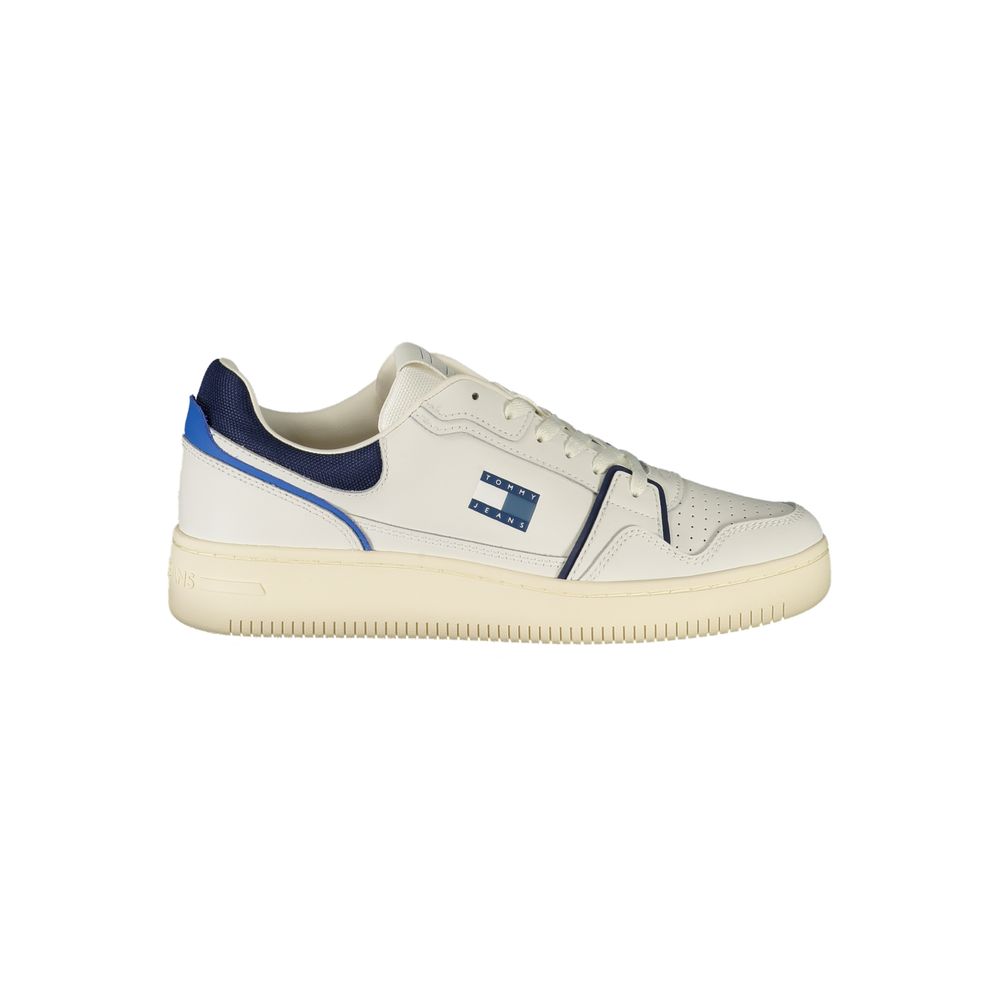 Tommy Hilfiger White Polyurethane Men's Sneakers