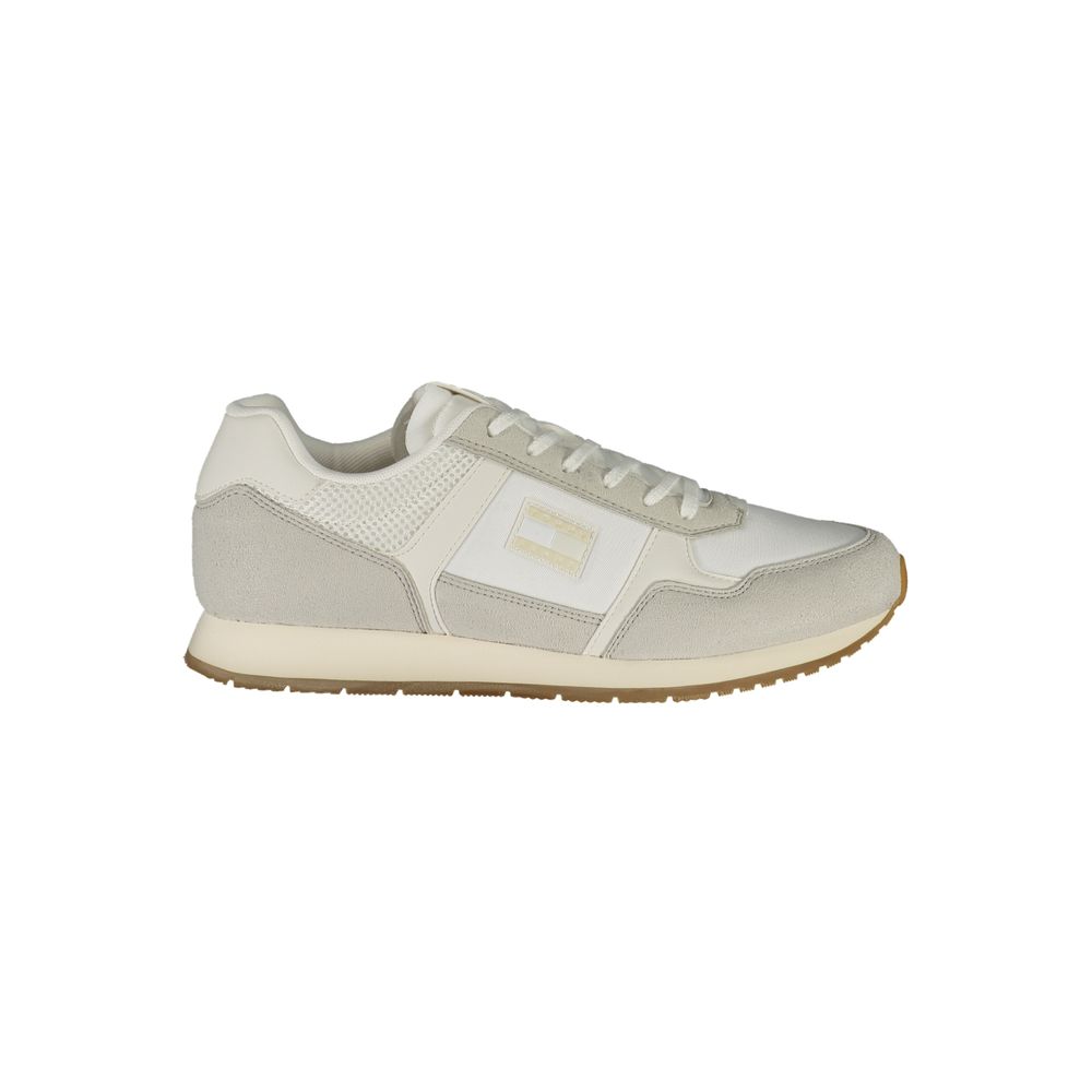Tommy Hilfiger White Polyurethane Men's Sneakers