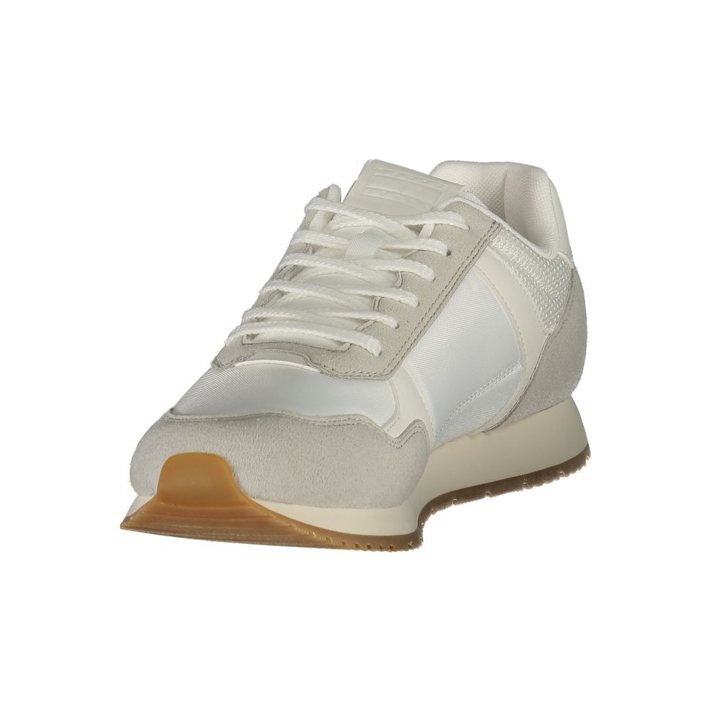 Tommy Hilfiger White Polyurethane Men's Sneakers