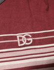 Dolce & Gabbana Gestreiftes DG Logo-Polo-T-Shirt aus Baumwolle in Burgund