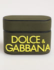 Dolce & Gabbana Armee Grün Gummi Logo Prägung Zubehör Airpods Fall