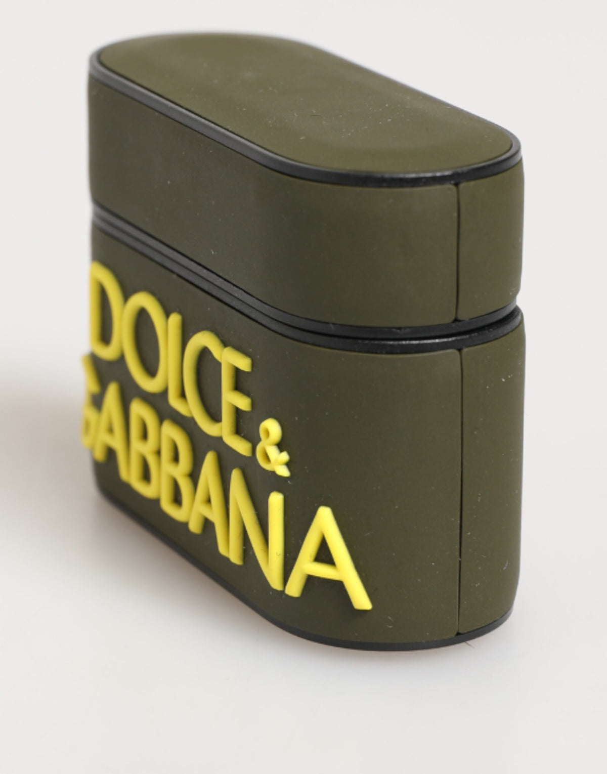 Dolce & Gabbana Army Green Rubber Logo Embossed Accessories AirPods Case