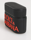 Dolce & Gabbana Schwarz Orange Gummi Logo Prägung Zubehör AirPods Hülle