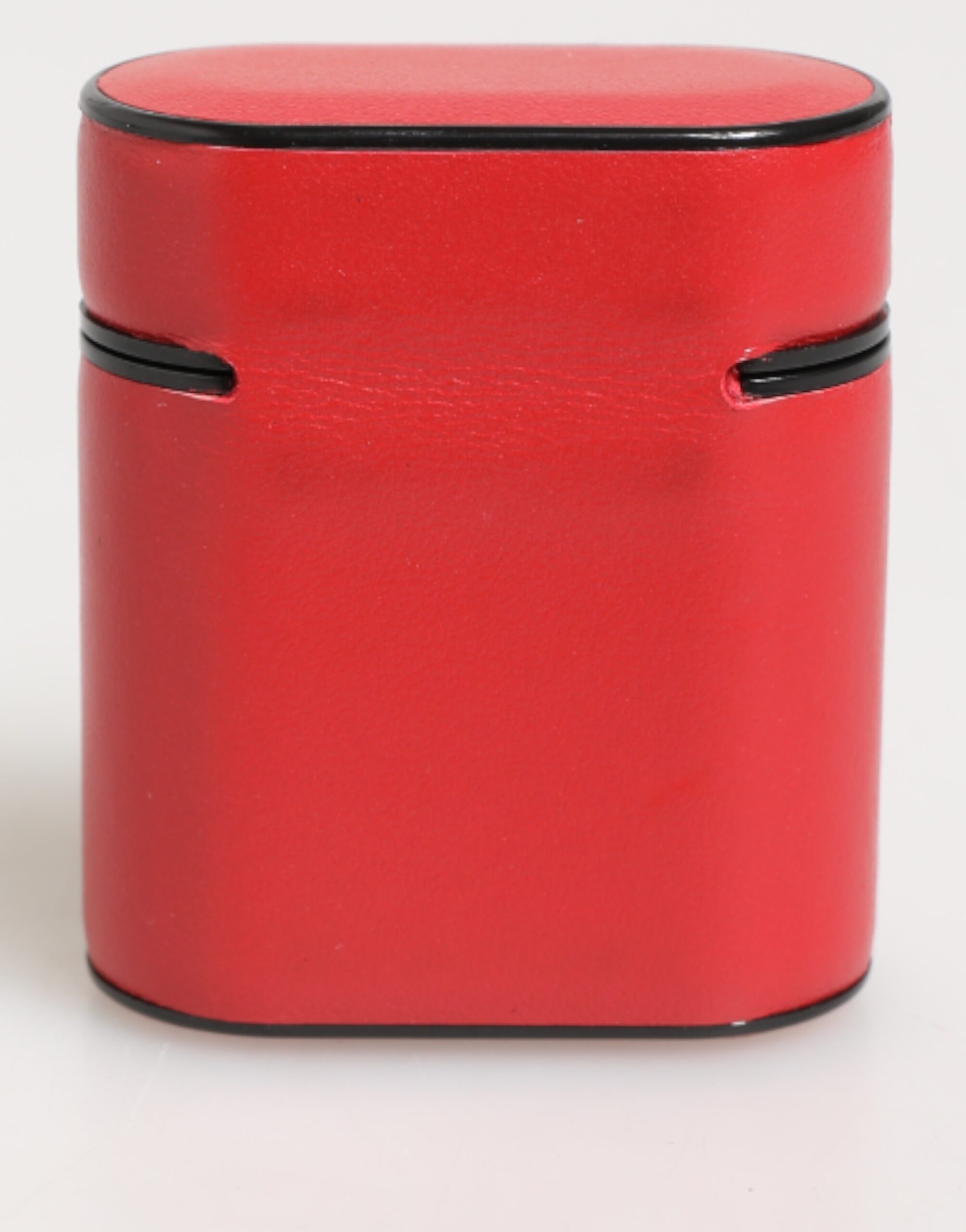 Dolce & Gabbana Rot Weiß Kalbsleder Logo Flip Halter AirPods Etui