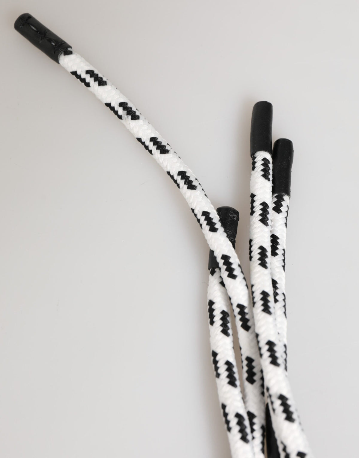 Dolce & Gabbana Black White Polyester Strap String DG Logo Keychain Key Ring