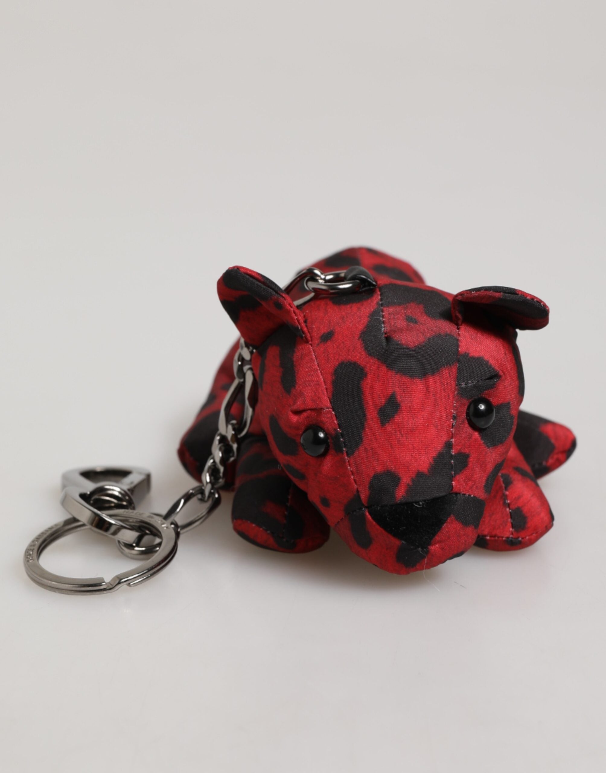 Dolce & Gabbana Rot Schwarz Polyester Tier Silhouette Tasche Schlüsselanhänger Schlüsselanhänger