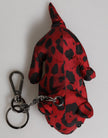 Dolce & Gabbana Rot Schwarz Polyester Tier Silhouette Tasche Schlüsselanhänger Schlüsselanhänger