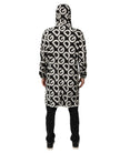 Dolce & Gabbana Schwarzer Weißer Logo Print Mantel mit Kapuze Männer Jacke
