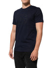 Dolce & Gabbana Dunkelblaues Baumwoll-T-Shirt mit DG-Logo-Aufdruck für Herren
