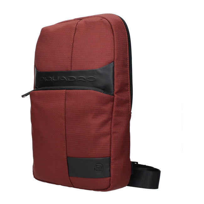 Piquadro Rote Stoff-Crossbody-Tasche