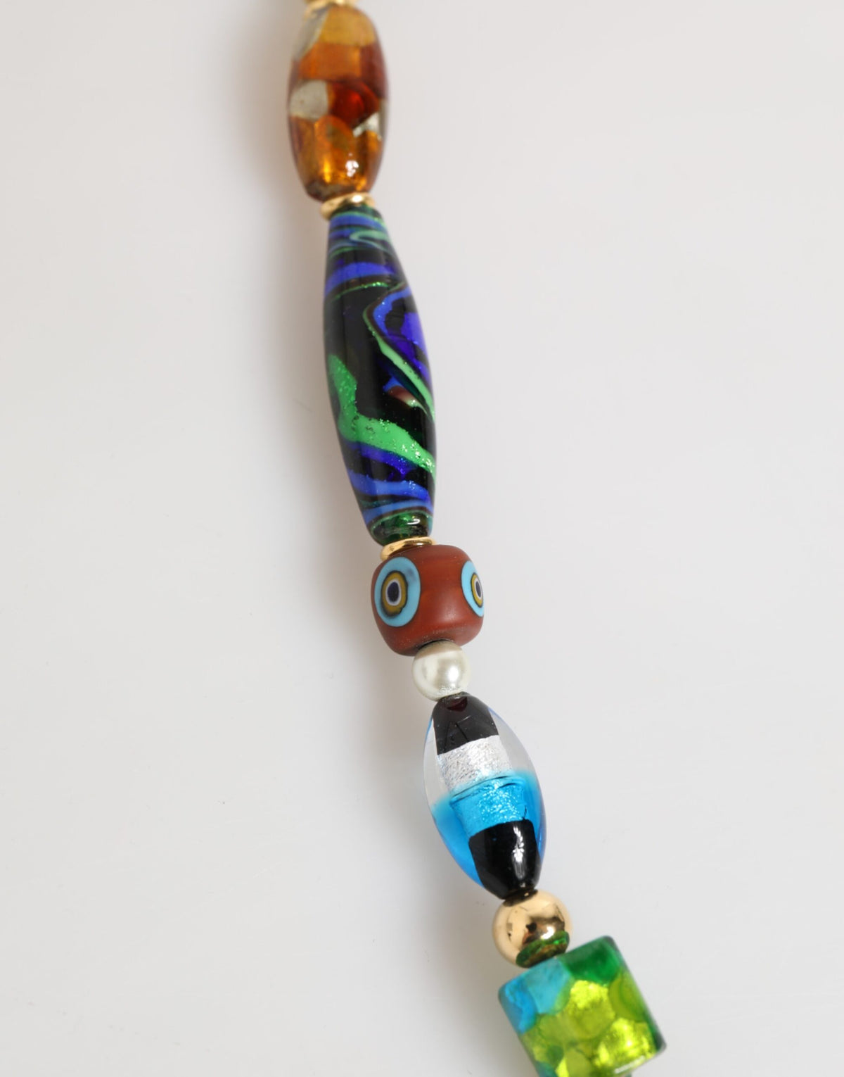 Dolce & Gabbana Multicolor Murano Glass Beads Brass Women's Jewelry Necklace