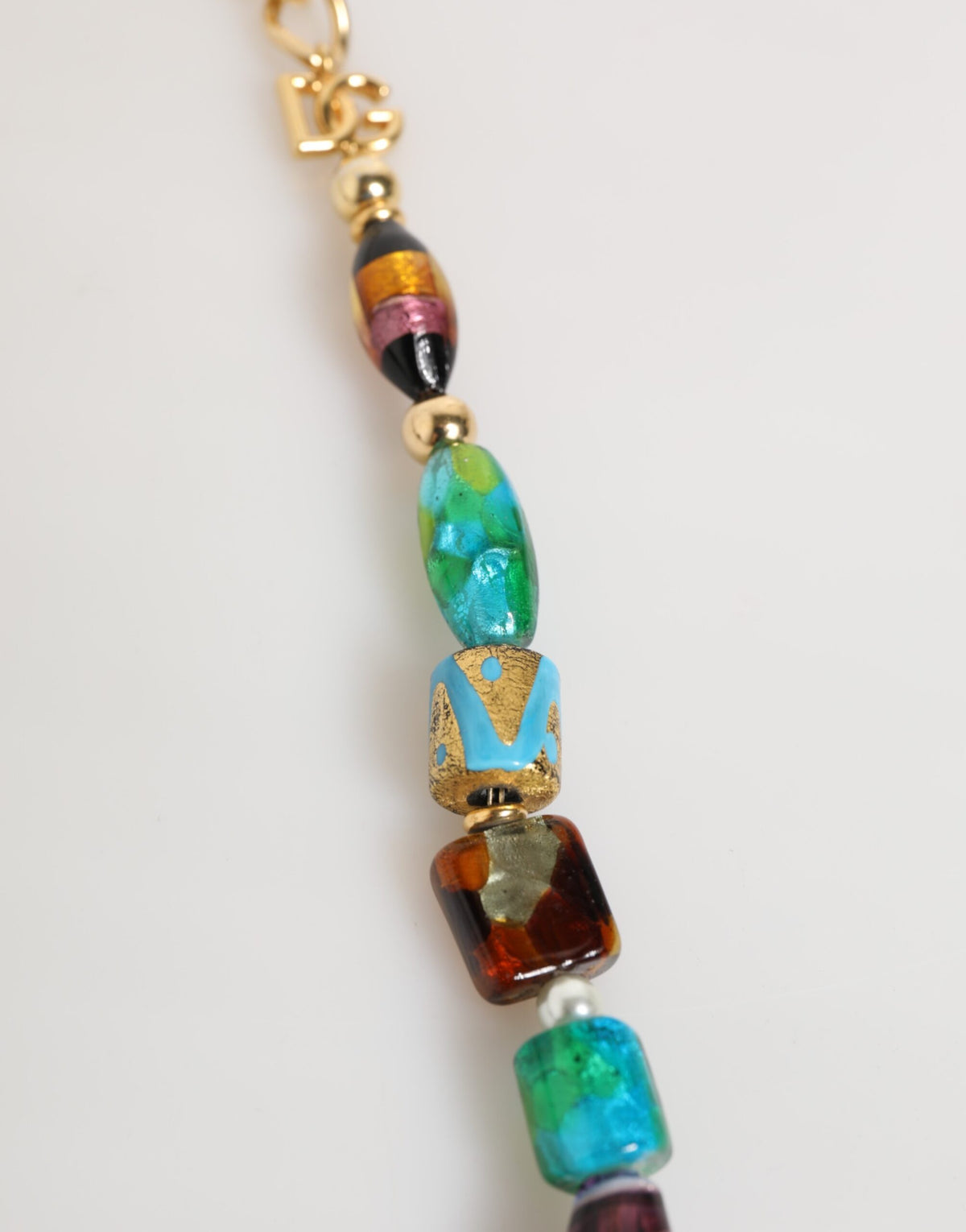 Dolce & Gabbana Multicolor Murano Glass Beads Brass Women's Jewelry Necklace