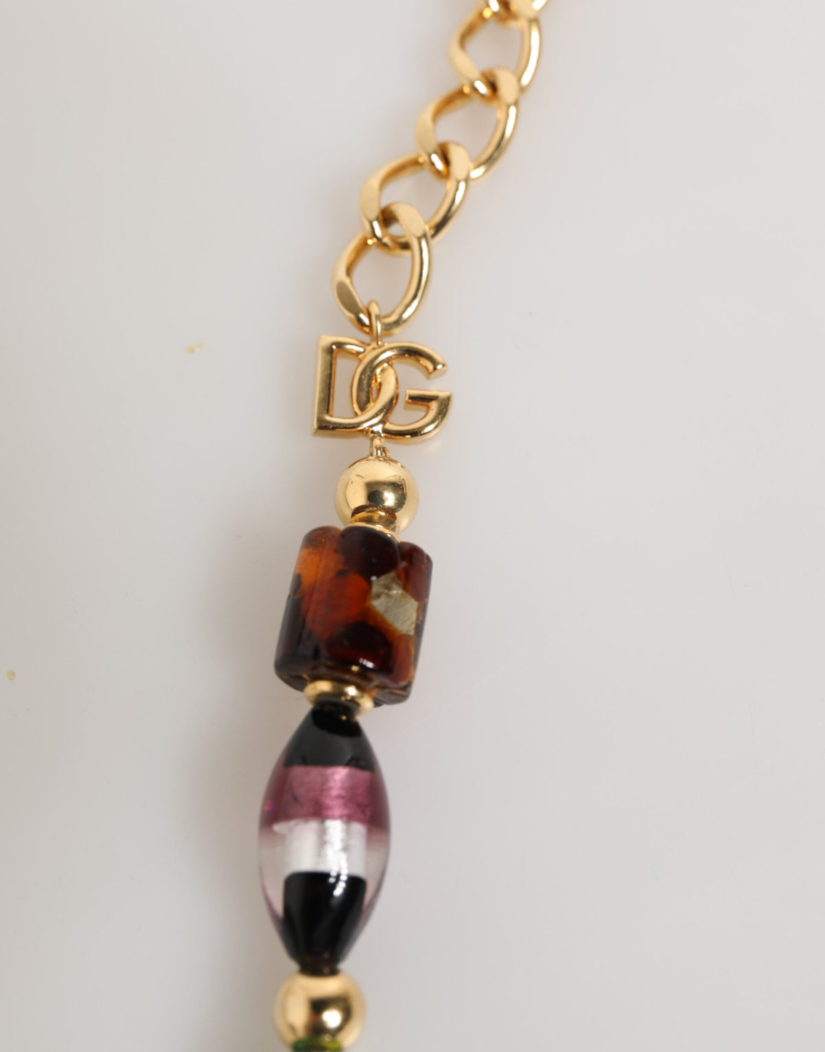 Dolce & Gabbana Multicolor Murano Glass Beads Brass Women's Jewelry Necklace