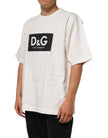 Dolce & Gabbana Weißes Logo Print Baumwolle Rundhalsausschnitt Männer T-Shirt