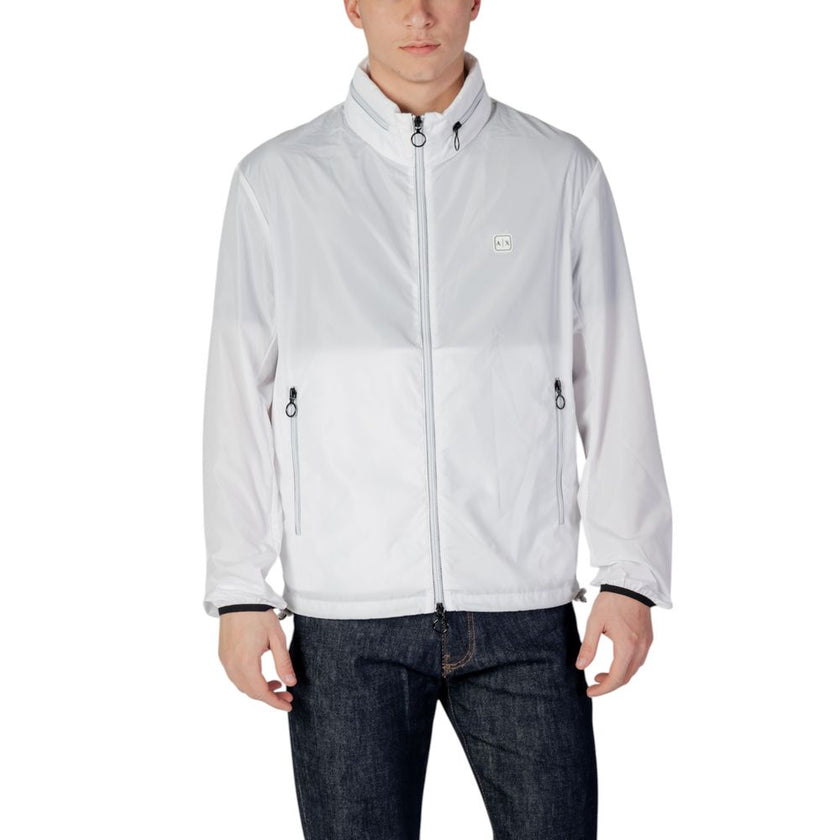 Armani Exchange Weiße Shell-Jacke aus Polyester