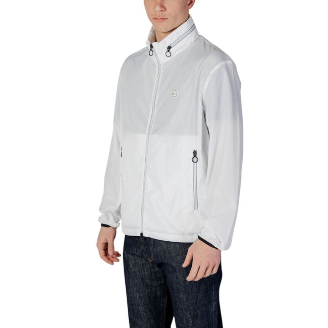 Armani Exchange Weiße Polyester-Shell-Jacke