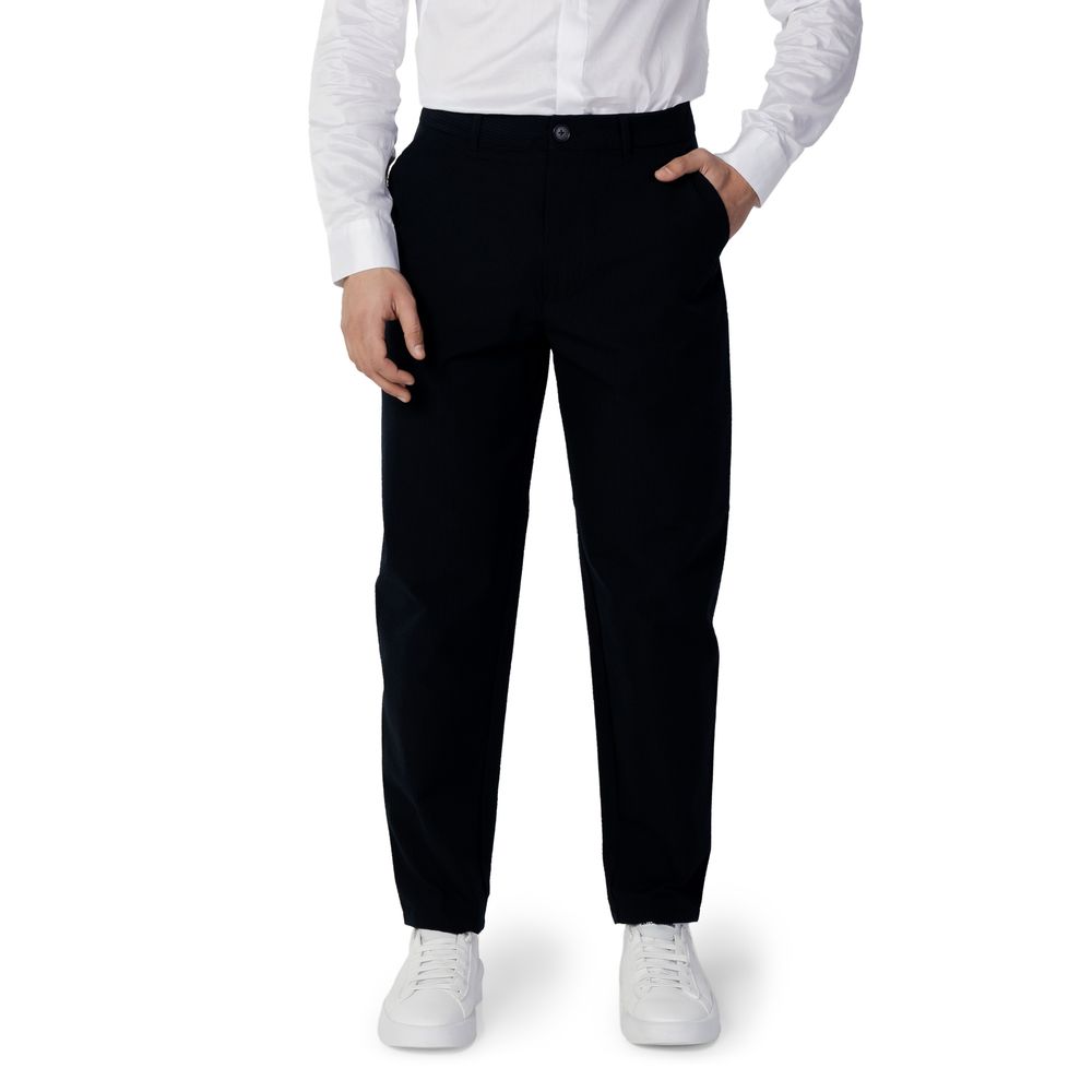 Armani Exchange Blue Cotton Casual Trousers