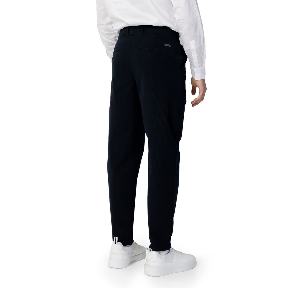 Armani Exchange Blue Cotton Casual Trousers