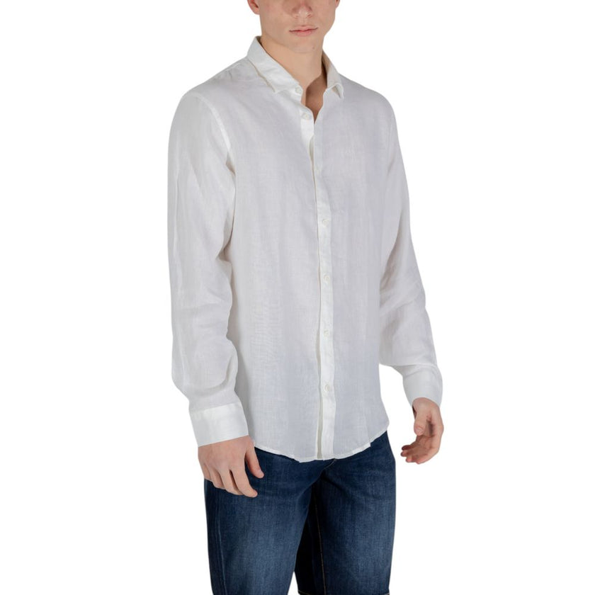 Armani Exchange Weißes Leinenhemd