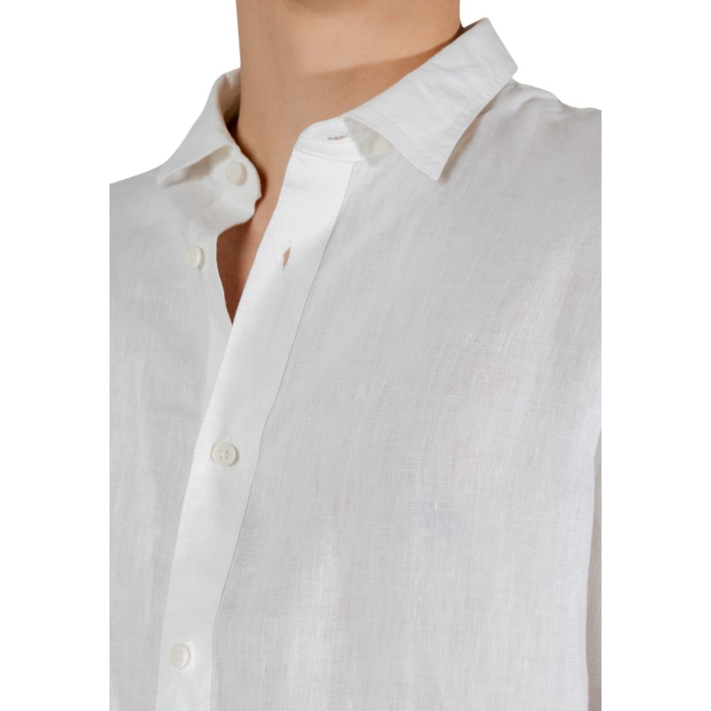 Armani Exchange Weißes Leinenhemd