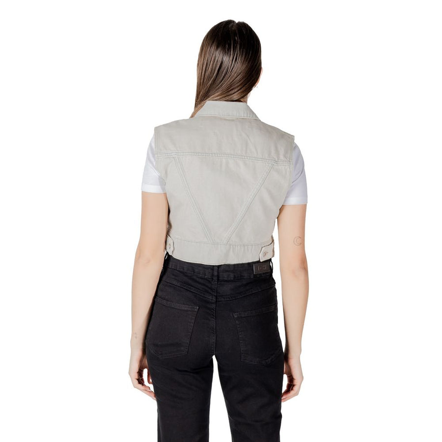 Only Hellblaue Baumwolle Sleveless Jacke