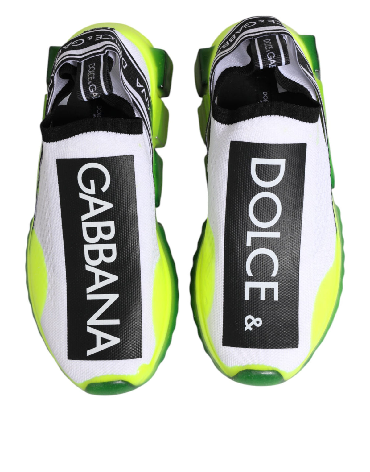 Dolce & Gabbana Black White Slip-On Sorrento Sneakers Shoes