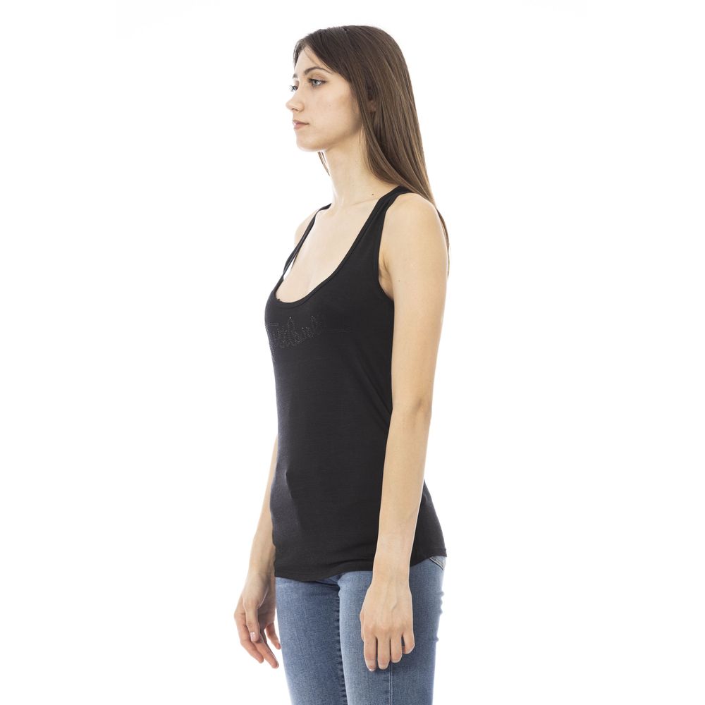 Just Cavalli Schwarzes Viskose-Top für Damen
