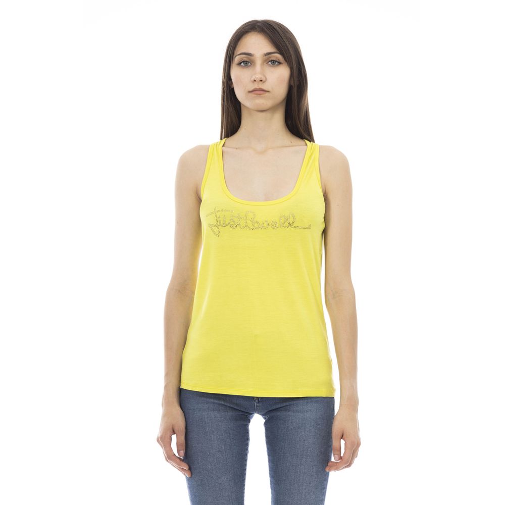 Just Cavalli Yellow Viscose Women's Top