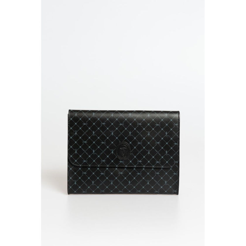 Trussardi Schwarzer Polyester Männer Clutch