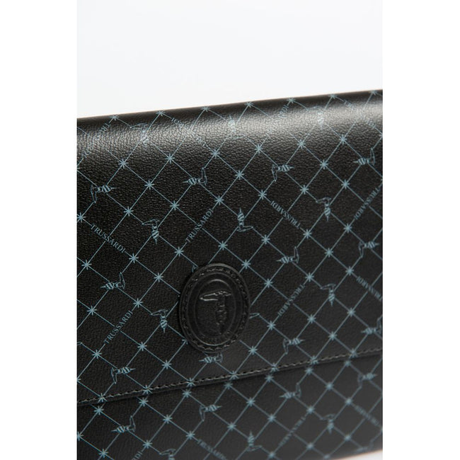 Trussardi Schwarzer Polyester Männer Clutch