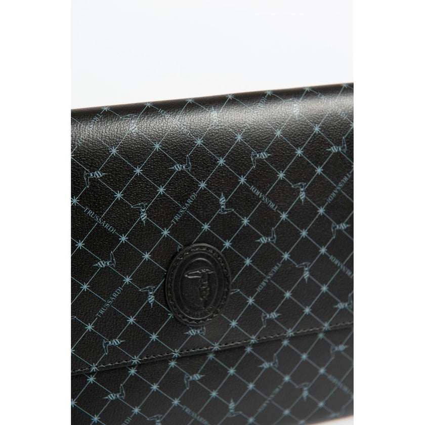 Trussardi Schwarzer Polyester Männer Clutch