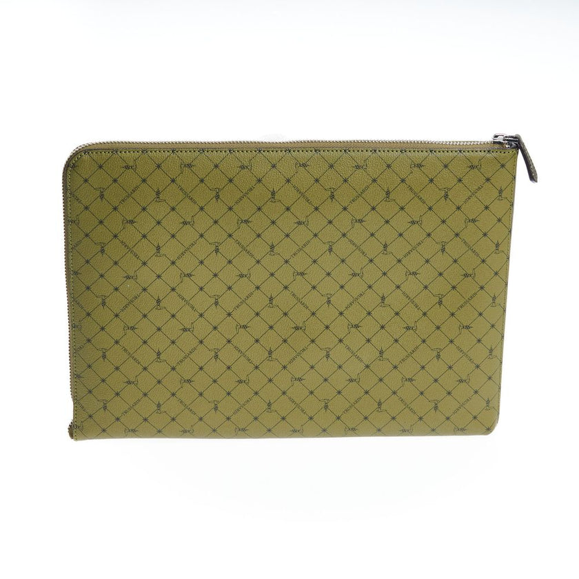 Trussardi Grünes Leder Männer Clutch