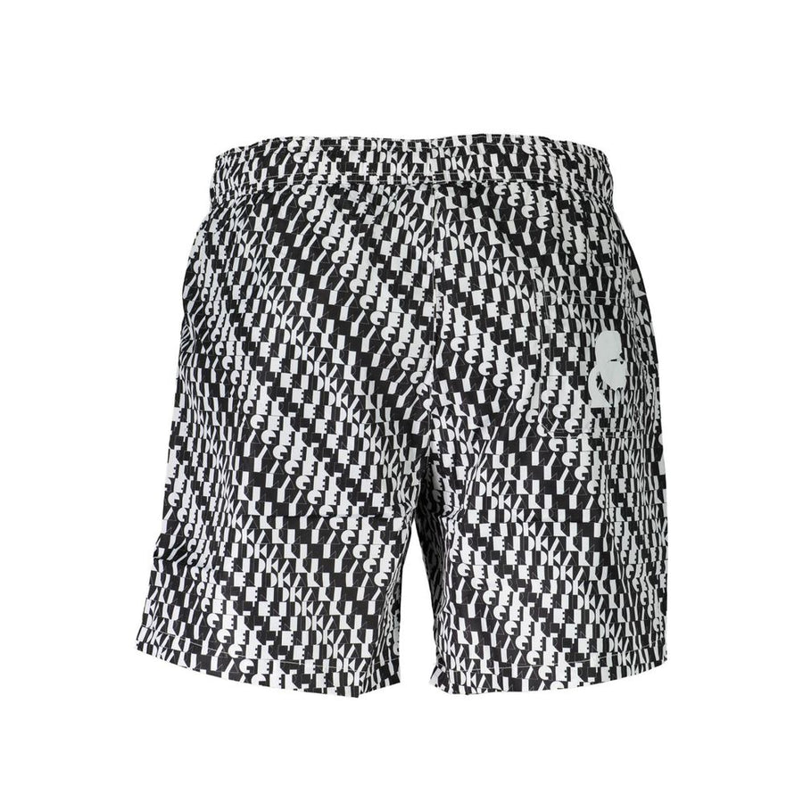 Karl Lagerfeld Weiße Herren-Badeshorts aus Polyester