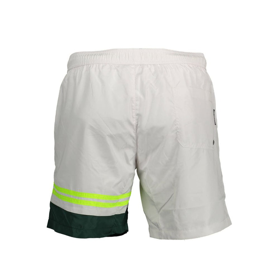 Karl Lagerfeld Weiße Herren-Badeshorts aus Polyester