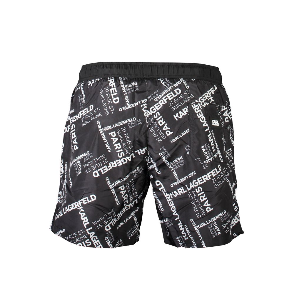 Karl Lagerfeld Men's Black Polyester Swim Shorts